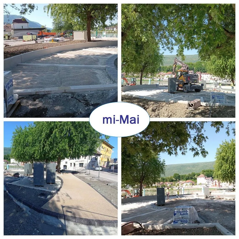 Travaux de l'Esplanade Gallatin Maison du Haut-Rhône.