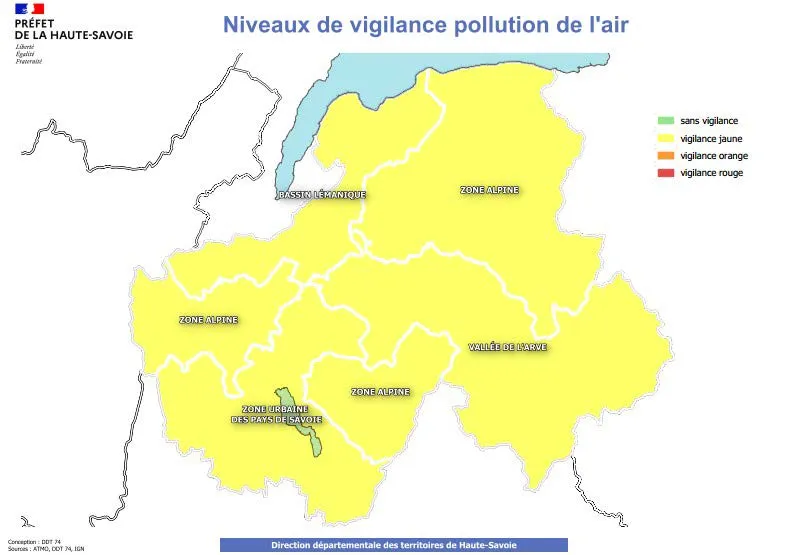Haute-Savoie :  Épisode de pollution de l’air en cours en Haute-Savoie