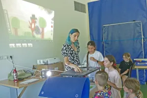 Les apprentis réalisateurs en plein travail.