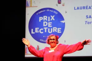 Sandrine Beau, lauréate du 1er prix de lecture des collégiens