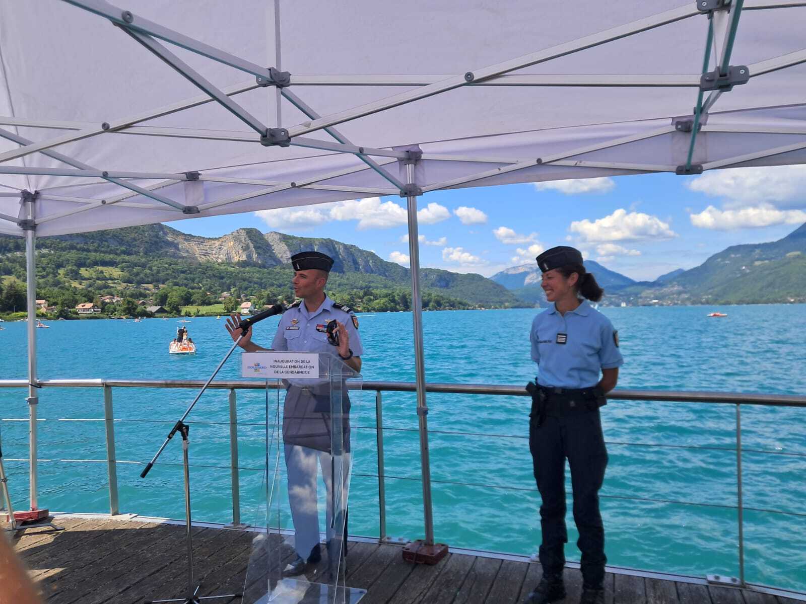 Le colonel Stanislas Ganuchaud s'est exprimé lors de l'inauguration officielle du bateau. - ©Alexis Fernandez 