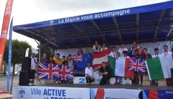 Podium. Le podium avec L'Autriche 1er, la Nouvelle-Zélande 2e et l'Italie 3e.