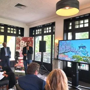 Loïc Vincent, responsable évènements au sein d'Aix les Bains Riviera des Alpe aux côtés de Michel Frugier, président de l'agence, lors de la 1ère présentation du BeFit en juin dernier.