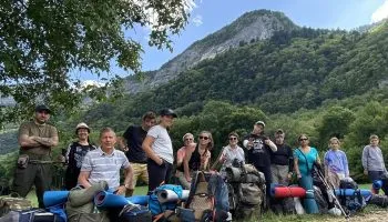Tout le groupe avec les accompagnateurs.