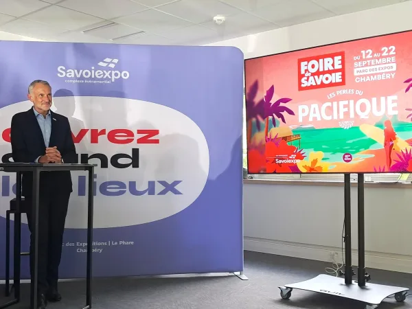 Pascal Barcella, président de Savoiexpo, a présenté les nouveautés de la Foire lors de la conférence de presse de rentrée mardi 2 septembre dans les nouveaux locaux de la CCI Savoie.