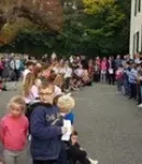 A Gruffy, au groupe scolaire qui porte le nom de Georges Duffaud.