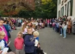 A Gruffy, au groupe scolaire qui porte le nom de Georges Duffaud.