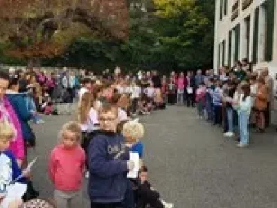 A Gruffy, au groupe scolaire qui porte le nom de Georges Duffaud.