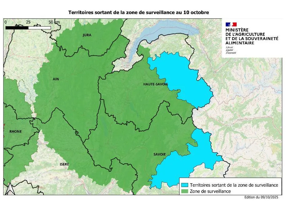 La zone de levée de restriction.