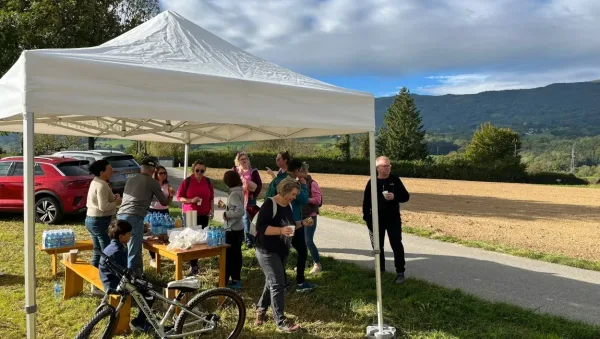 Point de ravitaillement commun aux deux parcours.
