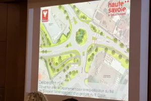 Une perspective du futur giratoire à l'entrée de Rumilly.