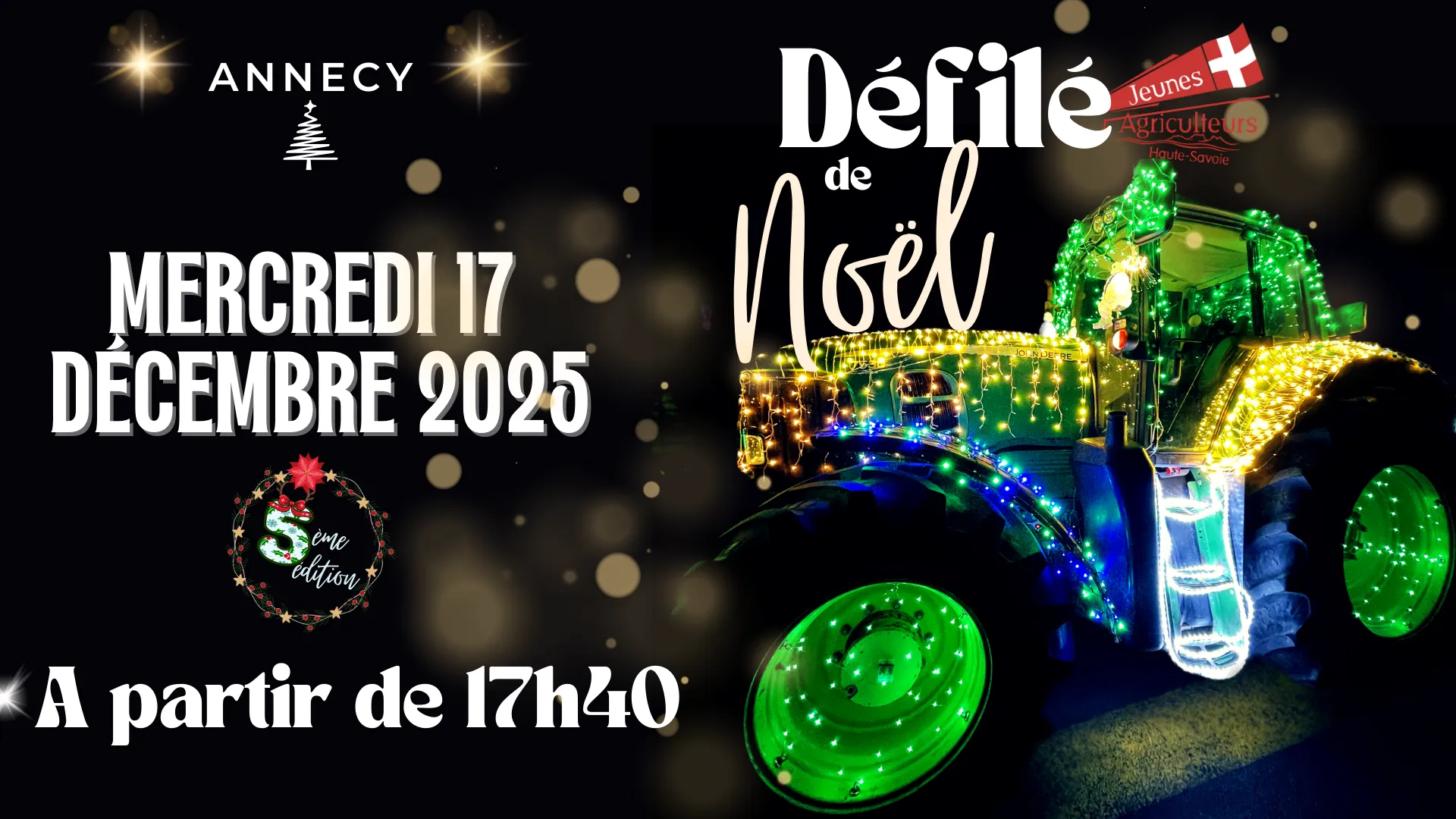 Le défilé de tracteurs de Noël illumine de nouveau le cœur d'Annecy
