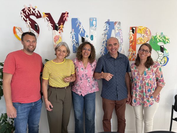 Les personnes "ressources", de gauche à droite : Alexandre, Fabienne Gaucher (Directrice des services), Lydie, Jérôme et Fanny.