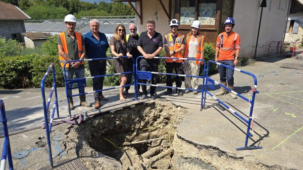 Visite du chantier des travaux de l'aqueduc souterrain (Barreau est) le 10 juillet.