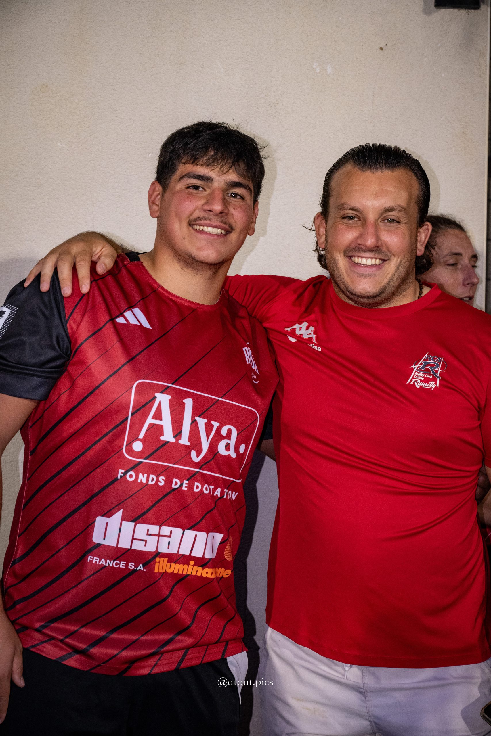 Portraits. Mathis Sousa (espoir) et Sandro Gori (entraineur de la mêlée). - ©RCSR