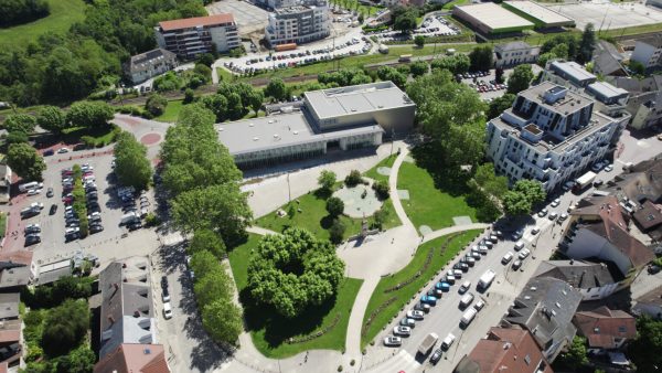 Le secteur du Quai des Arts vue d'en haut.